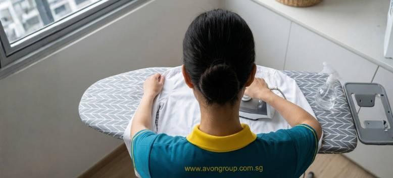 part-time maid ironing clothes